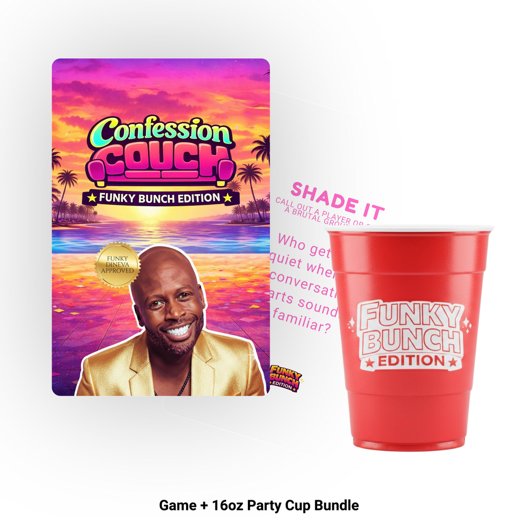 Confession Couch Funky Bunch Edition Game + 16oz Collector’s Party Cup (Limited Edition)