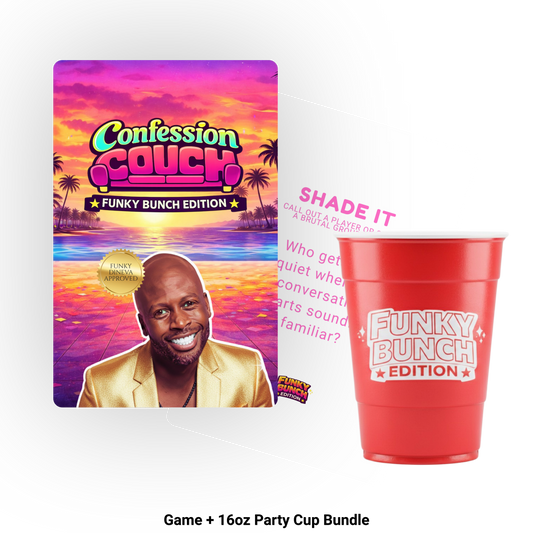 Confession Couch Funky Bunch Edition Game + 16oz Collector’s Party Cup (Limited Edition)